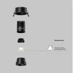 Встраиваемый светильник Dip Hight 3000K 10Вт 50° Maytoni DL115-10W-3K-B