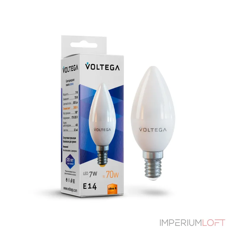 Светодиодная лампа Simple Candle 7W 2800K E14
