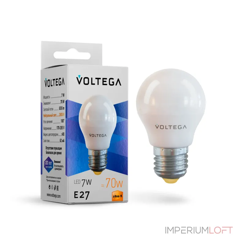 Светодиодная лампа Simple Globe 7W 2800K E27