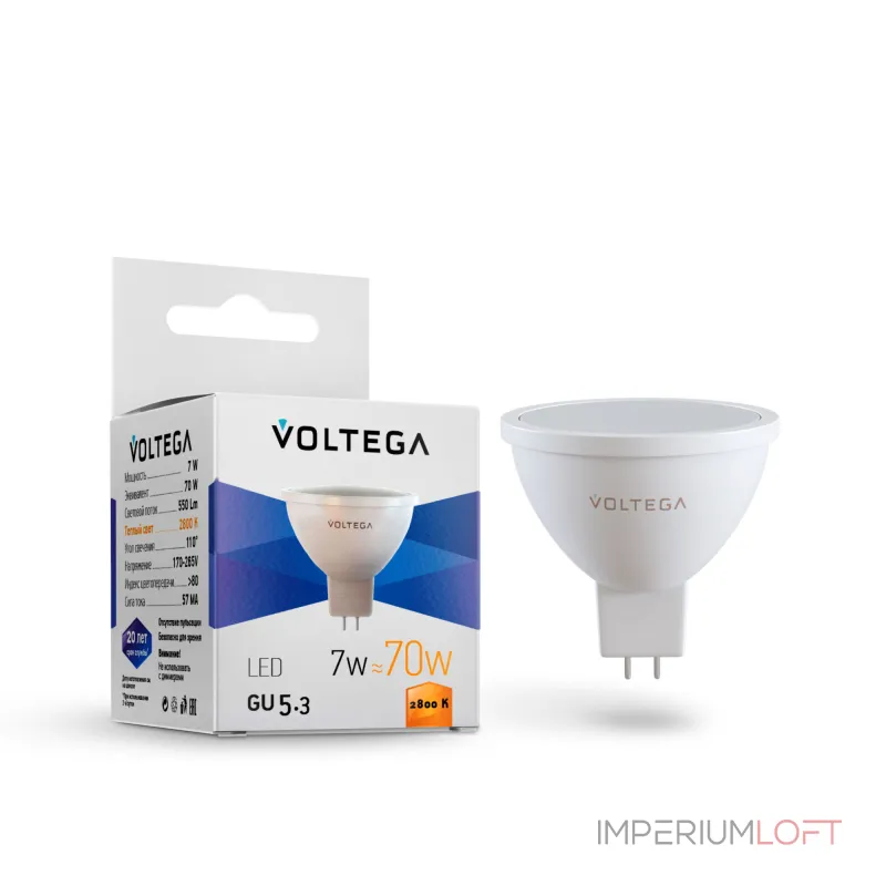 Светодиодная лампа Simple MR16 7W 2800K 110° GU5.3