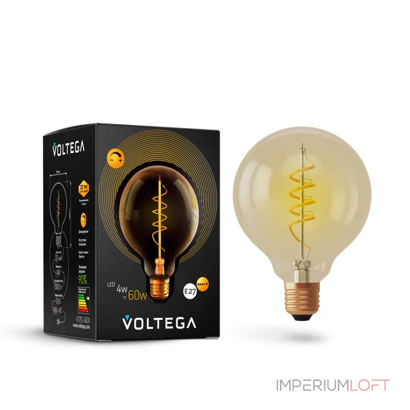 Светодиодная лампа Loft Led G95 4W 2800K E27 DIM