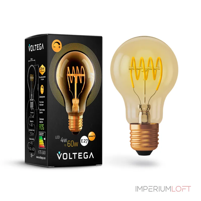 Светодиодная лампа Loft Led A60 4W 2800K E27 DIM