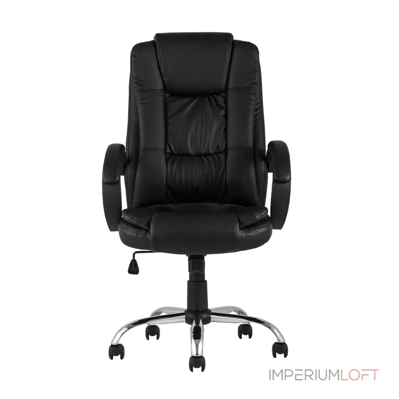 TopChairs Atlant офисное черное обивка экокожа, механизм качания Top Gun