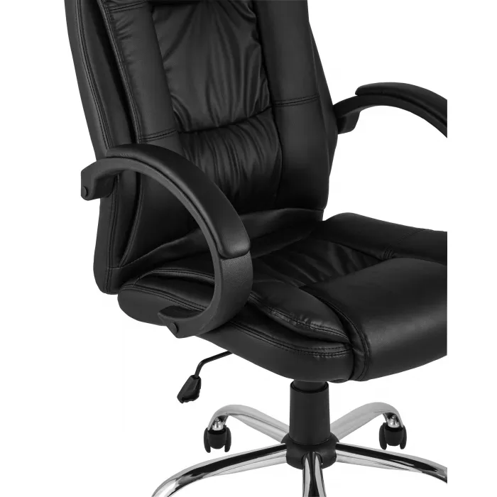 TopChairs Atlant офисное черное обивка экокожа, механизм качания Top Gun от ImperiumLoft
