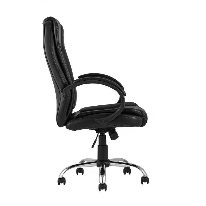 TopChairs Atlant офисное черное обивка экокожа, механизм качания Top Gun от ImperiumLoft