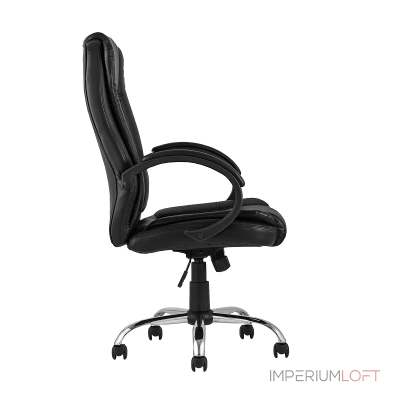 TopChairs Atlant офисное черное обивка экокожа, механизм качания Top Gun