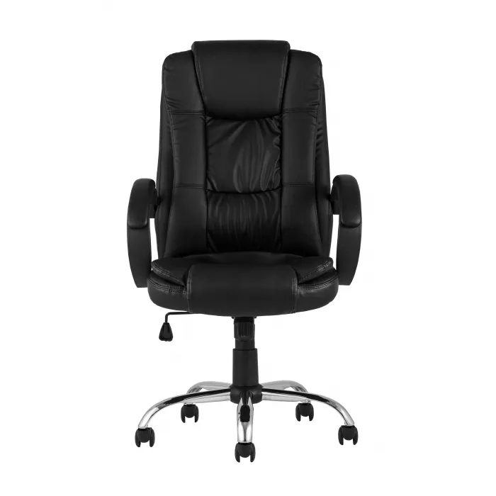 TopChairs Atlant офисное черное обивка экокожа, механизм качания Top Gun от ImperiumLoft