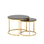 Селена 60 и 45 см стекло черный мрамор сталь золото от ImperiumLoft