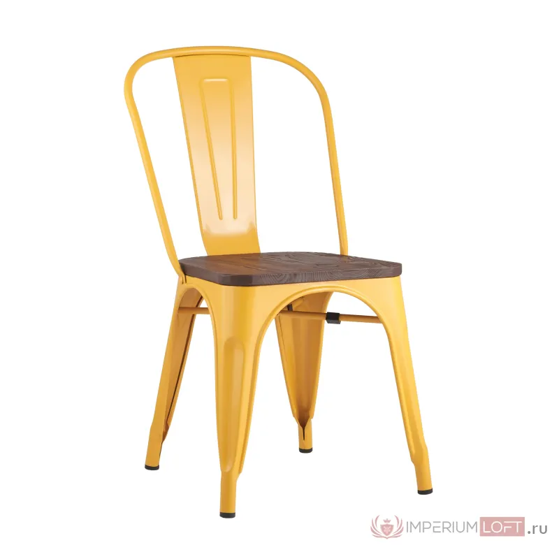 Tolix Wood желтый сиденье деревянное от ImperiumLoft