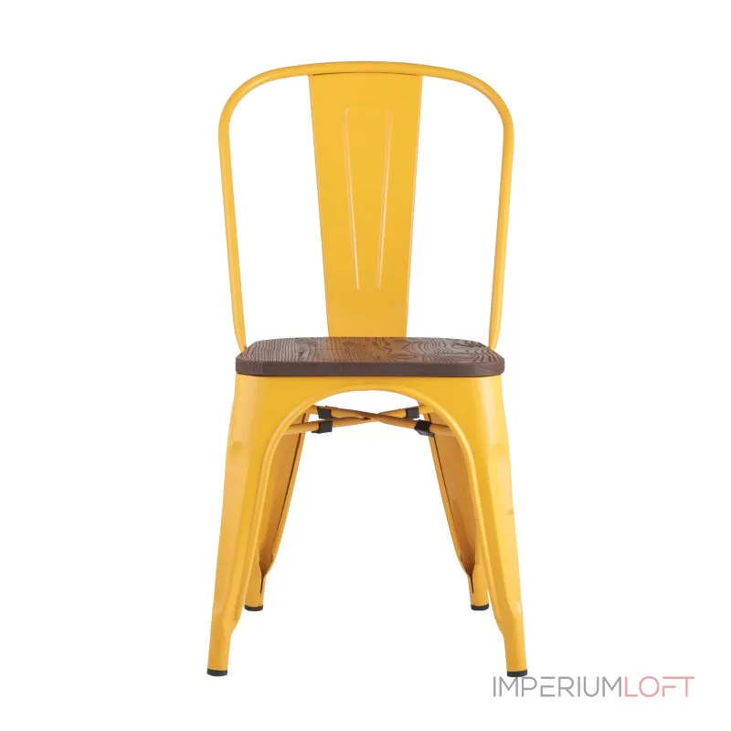 Tolix Wood желтый сиденье деревянное от ImperiumLoft Tolix Wood желтый сиденье деревянное от ImperiumLoft