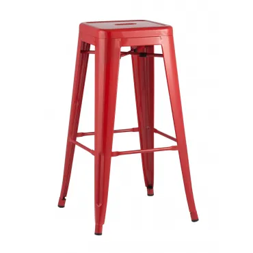 Tolix красный глянцевый, широкое удобное сиденье, металлические ножки