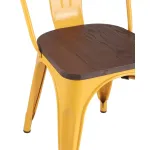 Tolix Wood желтый сиденье деревянное от ImperiumLoft