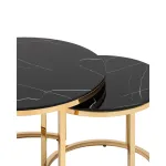 Селена 60 и 45 см стекло черный мрамор сталь золото от ImperiumLoft