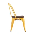 Tolix Wood желтый сиденье деревянное от ImperiumLoft