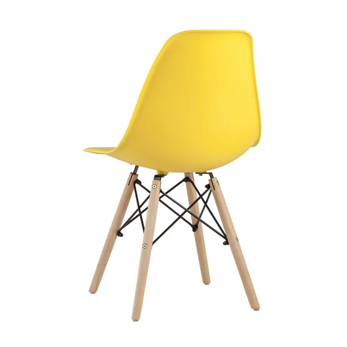 Style DSW желтый, литой полипропилен, стальной каркас, натуральный массив бука от ImperiumLoft