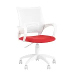 TopChairs ST-BASIC-W красная ткань крестовина белый пластик