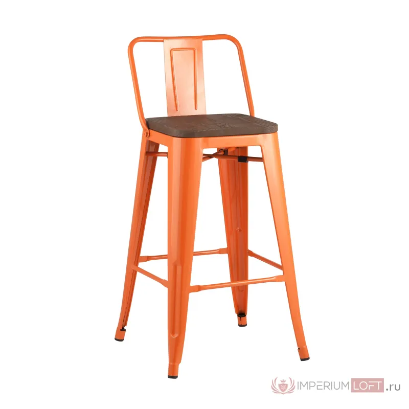 Tolix Wood со спинкой оранжевый глянцевый деревянное сиденье от ImperiumLoft