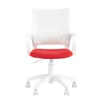 TopChairs ST-BASIC-W красная ткань крестовина белый пластик
