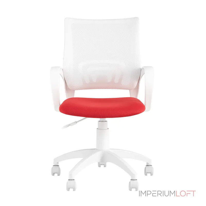 TopChairs ST-BASIC-W красная ткань крестовина белый пластик