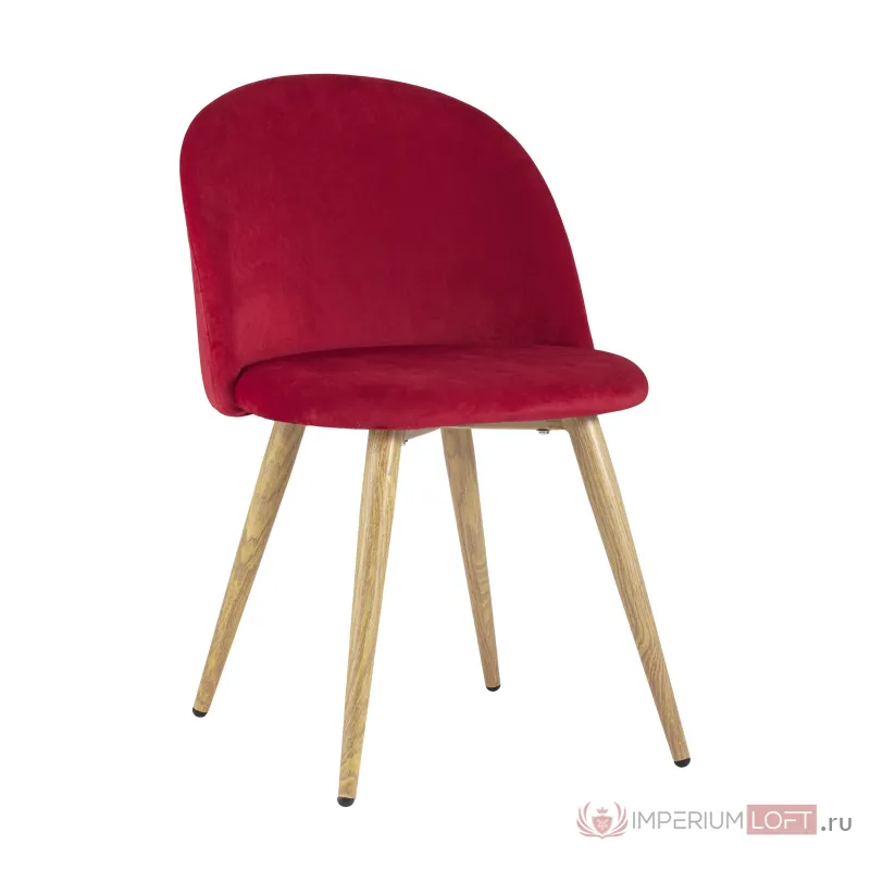 Лион красный, сиденье и спинка из красного велюра, каркас оцинкованный металл с принтом под нату от ImperiumLoft
