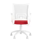 TopChairs ST-BASIC-W красная ткань крестовина белый пластик