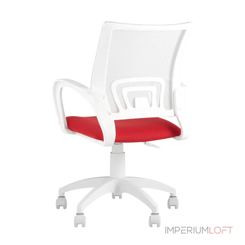 TopChairs ST-BASIC-W красная ткань крестовина белый пластик