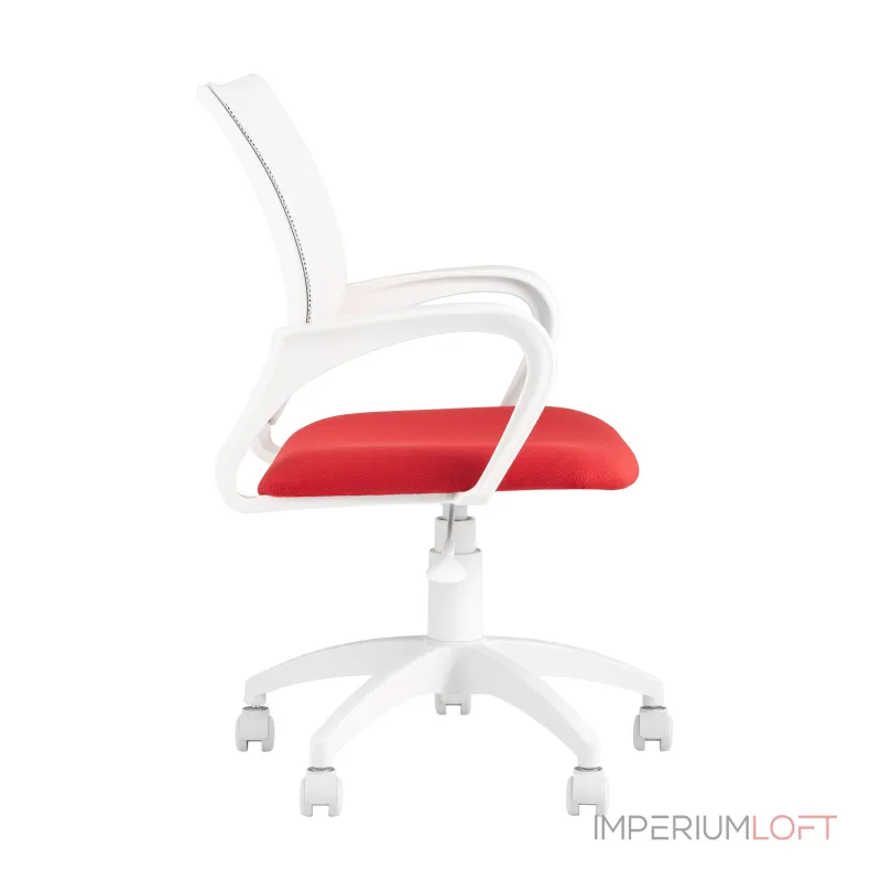 TopChairs ST-BASIC-W красная ткань крестовина белый пластик