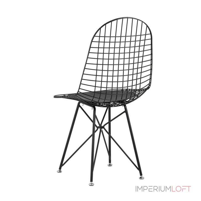 Eiffel из металла цвет черный с подушкой из черной экокожи от ImperiumLoft Eiffel из металла цвет черный с подушкой из черной экокожи от ImperiumLoft