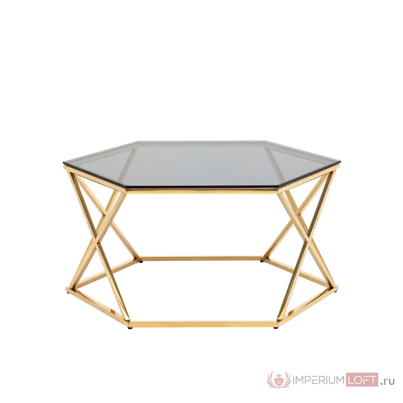 Круз 93*80 стекло smoke сталь золото от ImperiumLoft