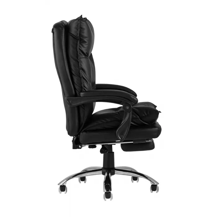 TopChairs Alpha офисное черное, обивка из качественной экокожи, механизм качания "Мультиблок" от ImperiumLoft