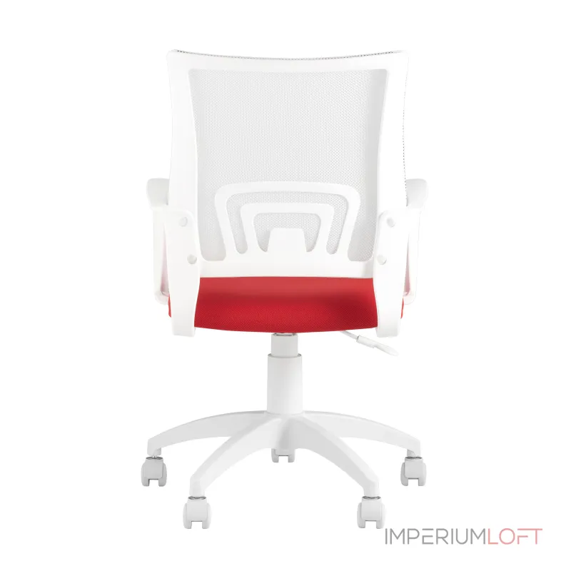 TopChairs ST-BASIC-W красная ткань крестовина белый пластик
