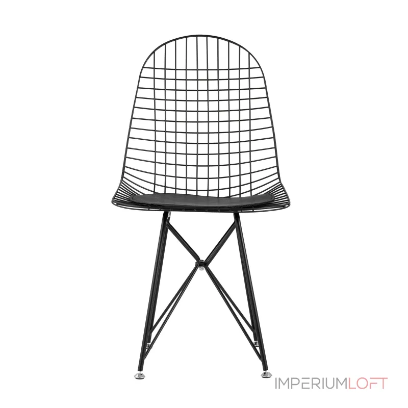 Eiffel из металла цвет черный с подушкой из черной экокожи от ImperiumLoft Eiffel из металла цвет черный с подушкой из черной экокожи от ImperiumLoft