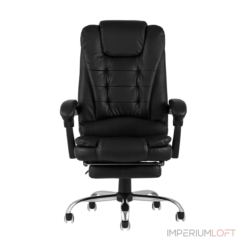 TopChairs President офисное черное в обивке из экокожи, механизм качания и регулировки по высоте