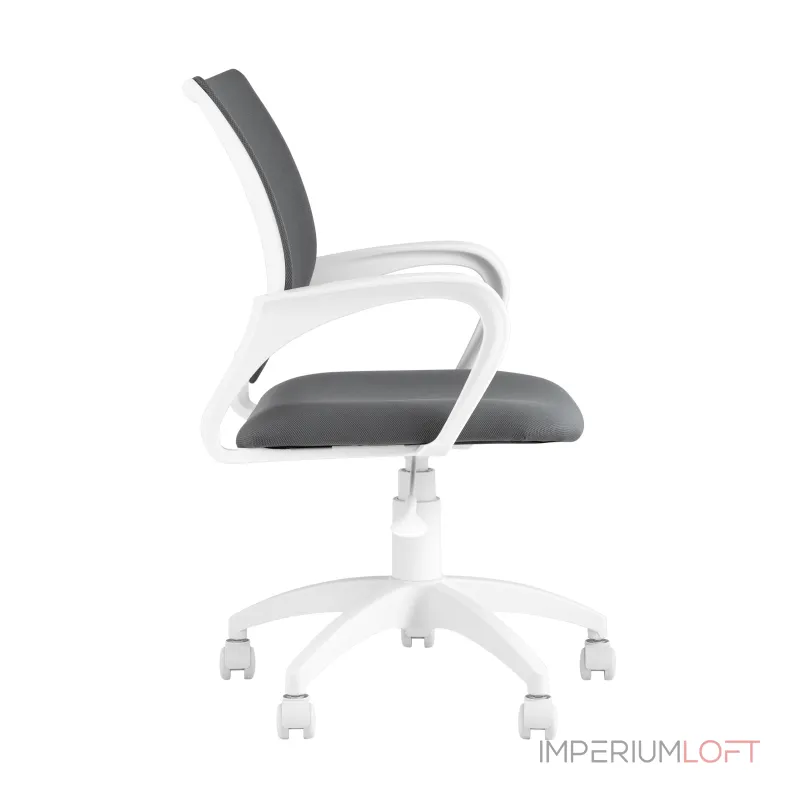 Topchairs ST-BASIC-W серая ткань крестовина белый пластик
