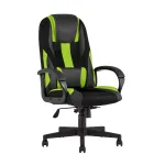 TopChairs ST-CYBER 9 GREEN ткань/экокожа черный/зеленый