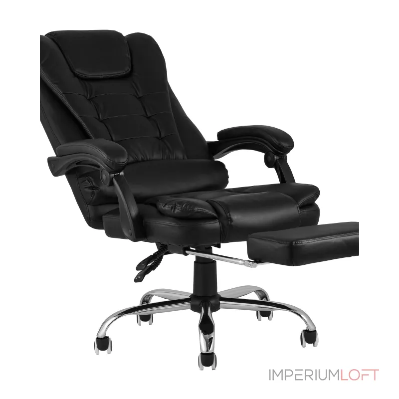 TopChairs President офисное черное в обивке из экокожи, механизм качания и регулировки по высоте