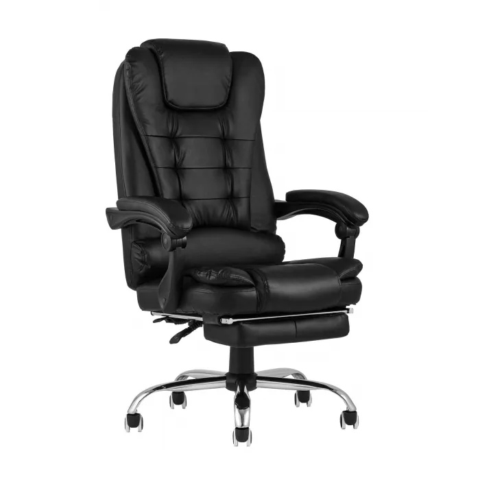 TopChairs President офисное черное в обивке из экокожи, механизм качания и регулировки по высоте от ImperiumLoft