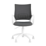 Topchairs ST-BASIC-W серая ткань крестовина белый пластик
