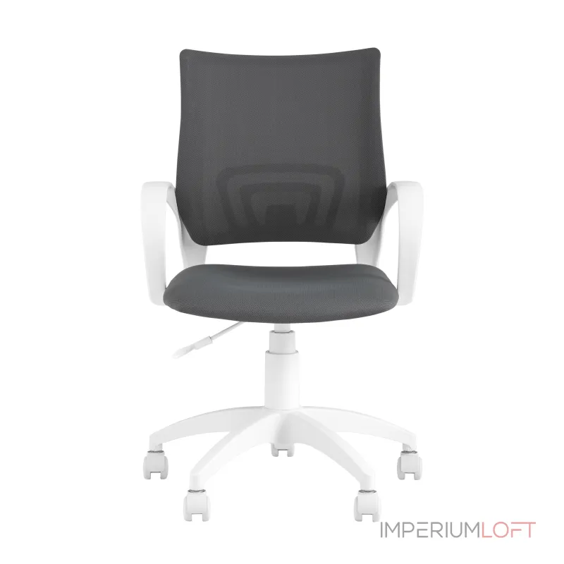 Topchairs ST-BASIC-W серая ткань крестовина белый пластик
