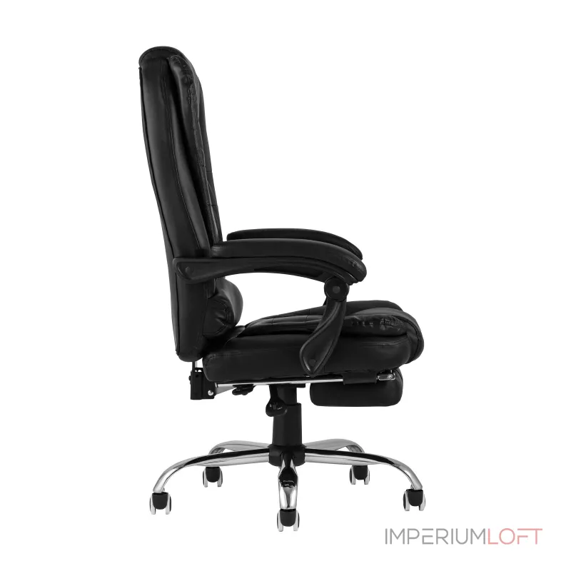 TopChairs President офисное черное в обивке из экокожи, механизм качания и регулировки по высоте