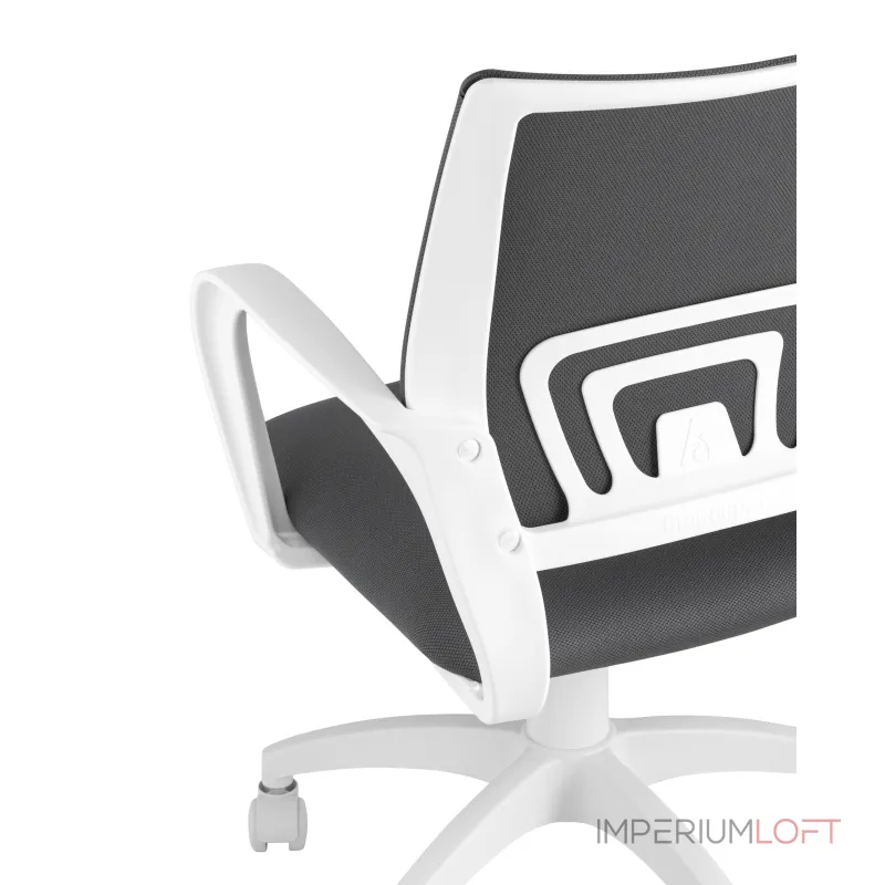 Topchairs ST-BASIC-W серая ткань крестовина белый пластик