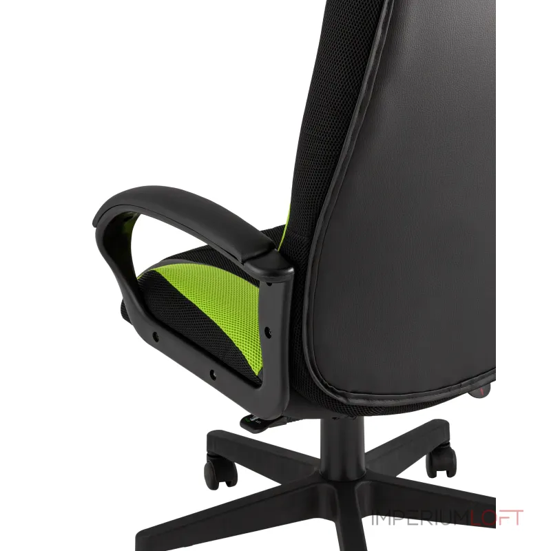 TopChairs ST-CYBER 9 GREEN ткань/экокожа черный/зеленый