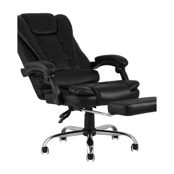TopChairs President офисное черное в обивке из экокожи, механизм качания и регулировки по высоте от ImperiumLoft