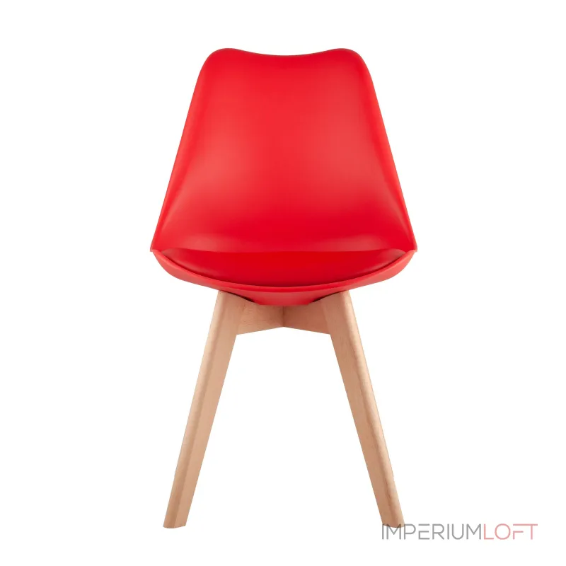 Frankfurt красный, сиденье из сочетания пластика и экокожи, ножки деревянные