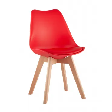 Frankfurt красный, сиденье из сочетания пластика и экокожи, ножки деревянные от ImperiumLoft