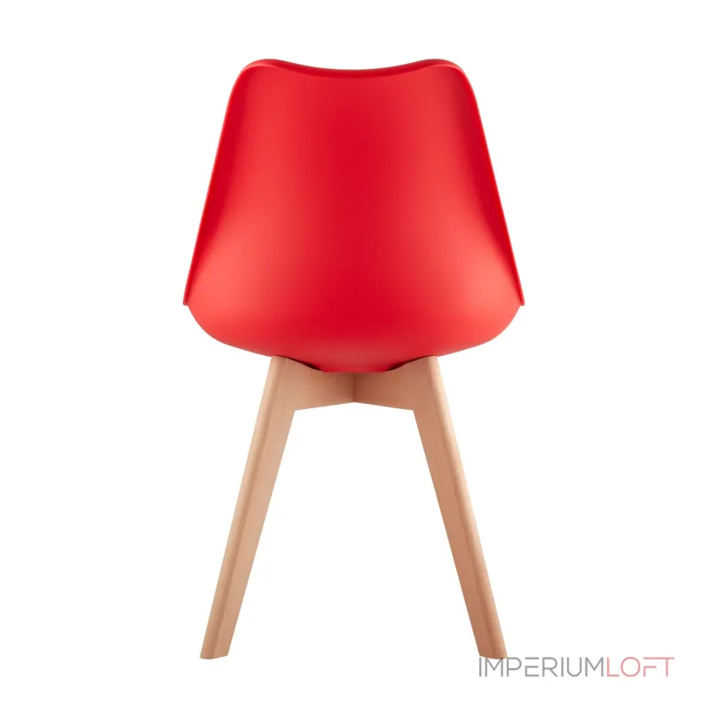 Frankfurt красный, сиденье из сочетания пластика и экокожи, ножки деревянные