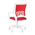 Topchairs ST-BASIC-W спинка белая сетка сиденье красная ткань крестовина белый пластик