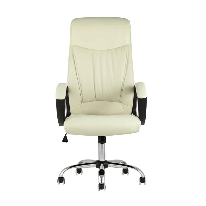 TopChairs Tower офисное бежевое в обивке из экокожи, механизм качания Top Gun от ImperiumLoft 