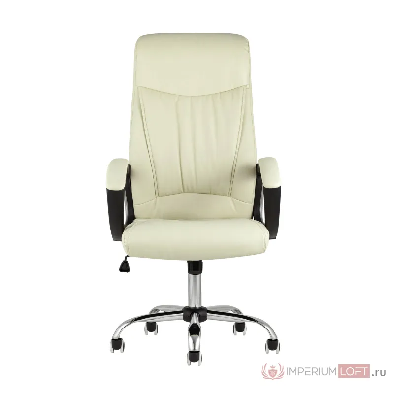 TopChairs Tower офисное бежевое в обивке из экокожи, механизм качания Top Gun от ImperiumLoft 