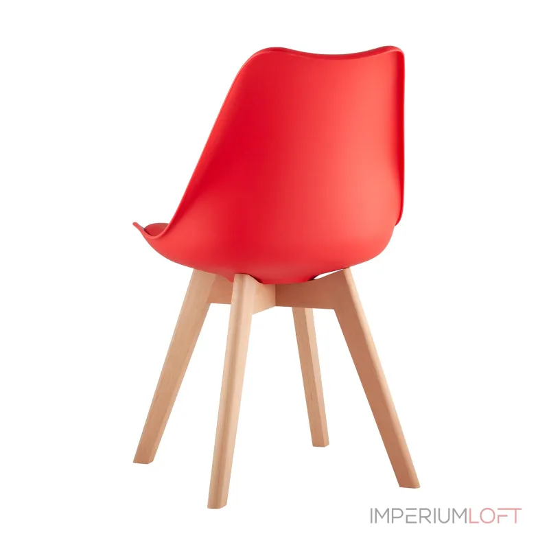 Frankfurt красный, сиденье из сочетания пластика и экокожи, ножки деревянные